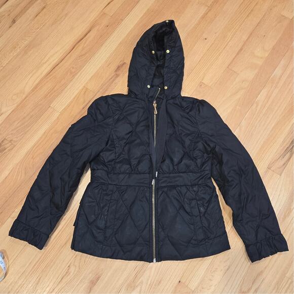 Juicy Couture Jacket Juniors XL Black Down Puffer back Ruffle READ - Picture 1 of 10